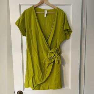 Amadi for Anthropologie green wrap dress